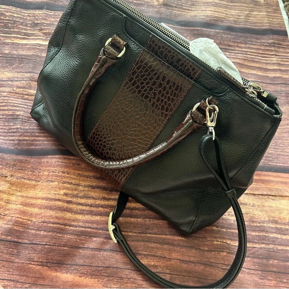 Brighton Leather Purse Black/Brown - Picture 4 of 7